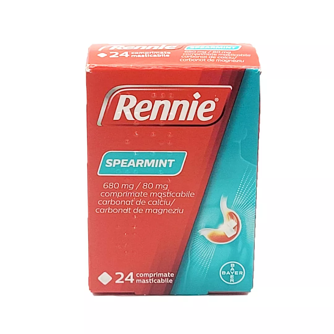Rennie Spearmint, 24 comprimate, Bayer, [],farmaciabajan.ro