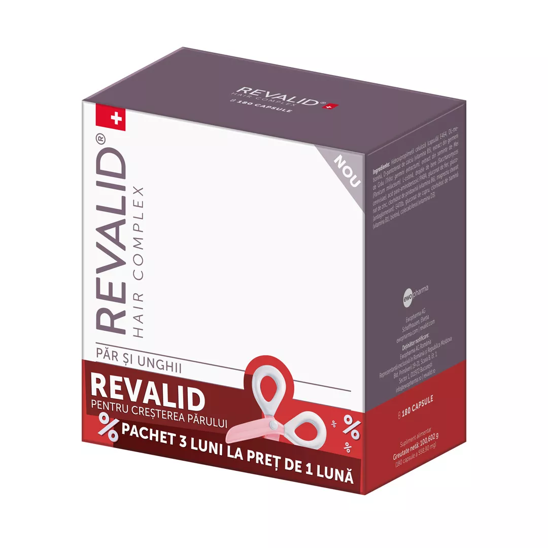 Revalid Hair Complex, 180 capsule, Ewopharma, [],farmaciabajan.ro