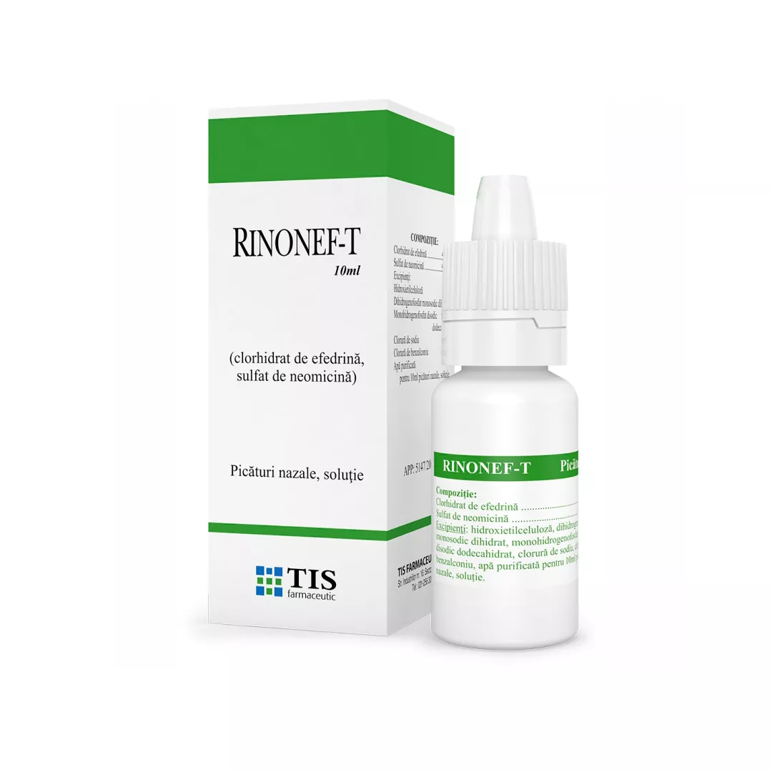 Rinonef-T picaturi nazale, 10 ml, Tis Farmaceutic, [],https:farmaciabajan.ro