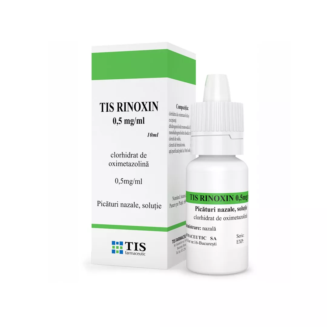 Rinoxin solutie nazala, 0,5 mg/ml,10 ml, Tis Farmaceutic, [],farmaciabajan.ro