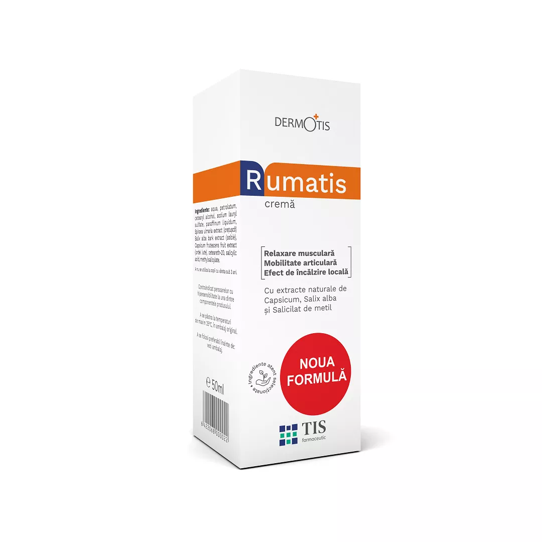 RumaTis crema relaxanta Dermotis, 50 ml, Tis Farmaceutic, [],https:farmaciabajan.ro