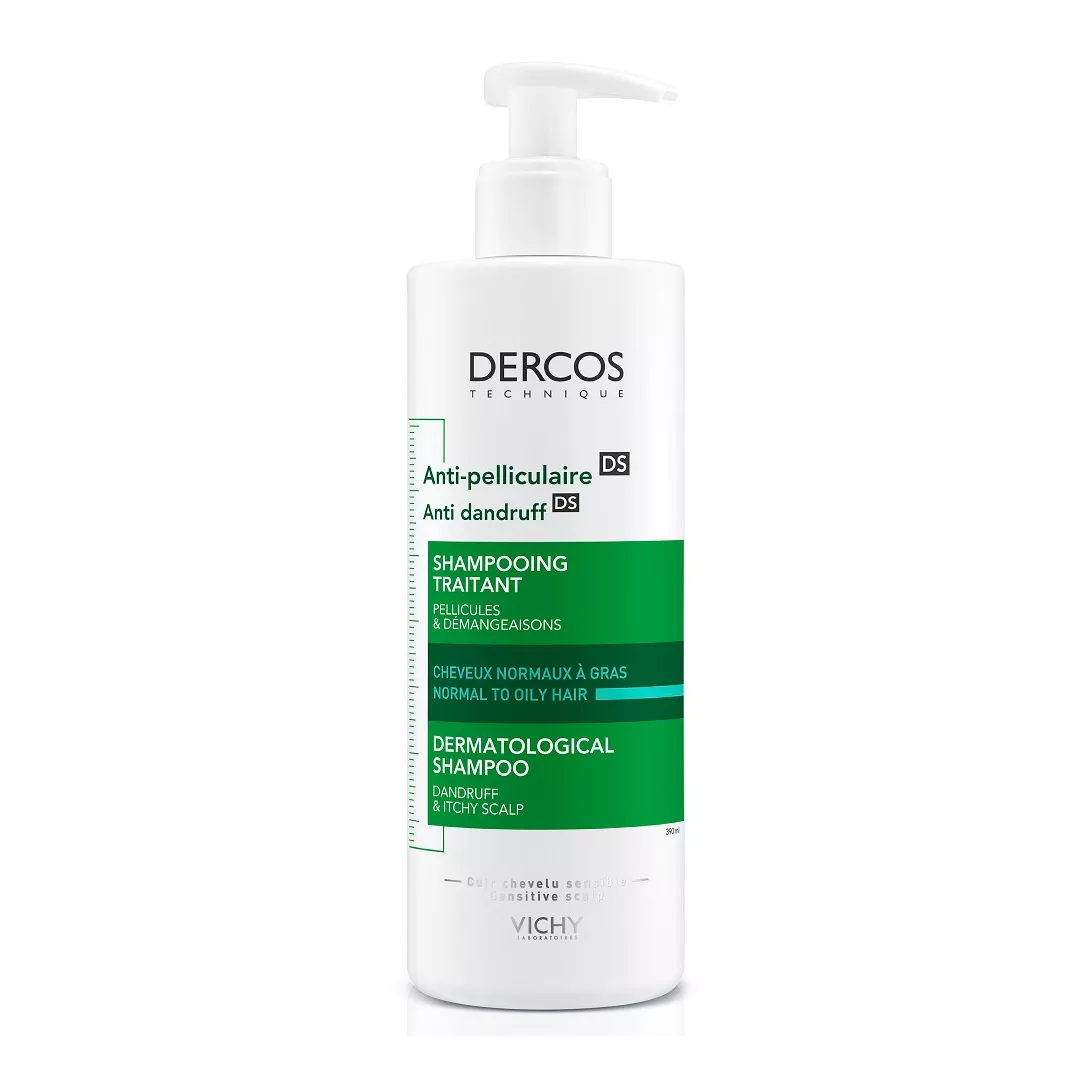Sampon anti-matreata pentru par normal-gras Dercos, 390 ml, Vichy, [],farmaciabajan.ro