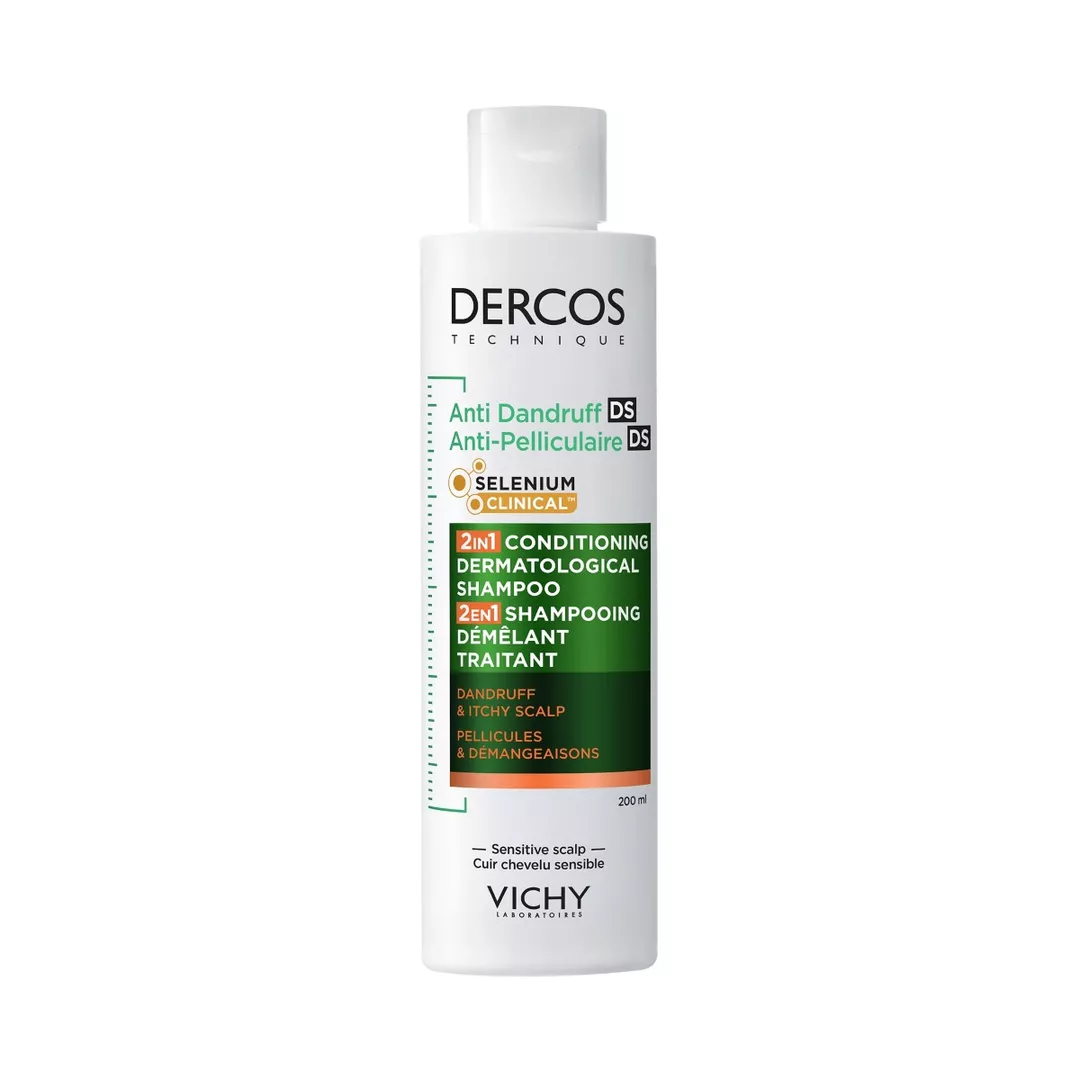 Sampon si balsam 2 in 1 antimatreata pentru scalp cu senzatie de mancarime Dercos, 200 ml, Vichy, [],farmaciabajan.ro