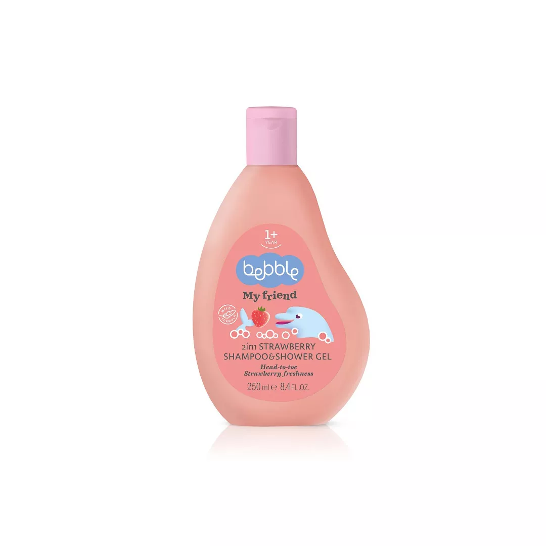 Sampon si gel 2 in 1, capsuna, My Friend, 250ml, Bebble, [],farmaciabajan.ro