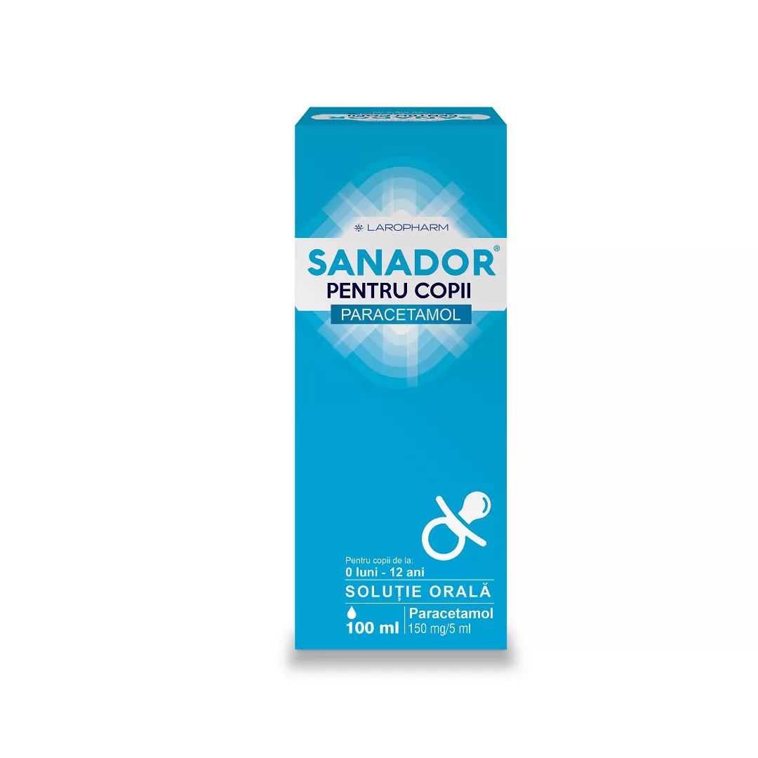 Sanador sirop pentru copii, 150 mg/5 ml, 100 ml, Laropharm, [],farmaciabajan.ro