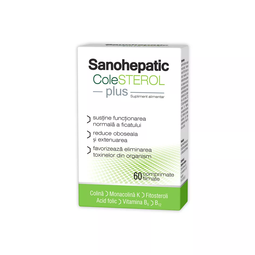 Sanohepatic COLESTEROL Plus, 60 comprimate filmate, Zdrovit, [],farmaciabajan.ro