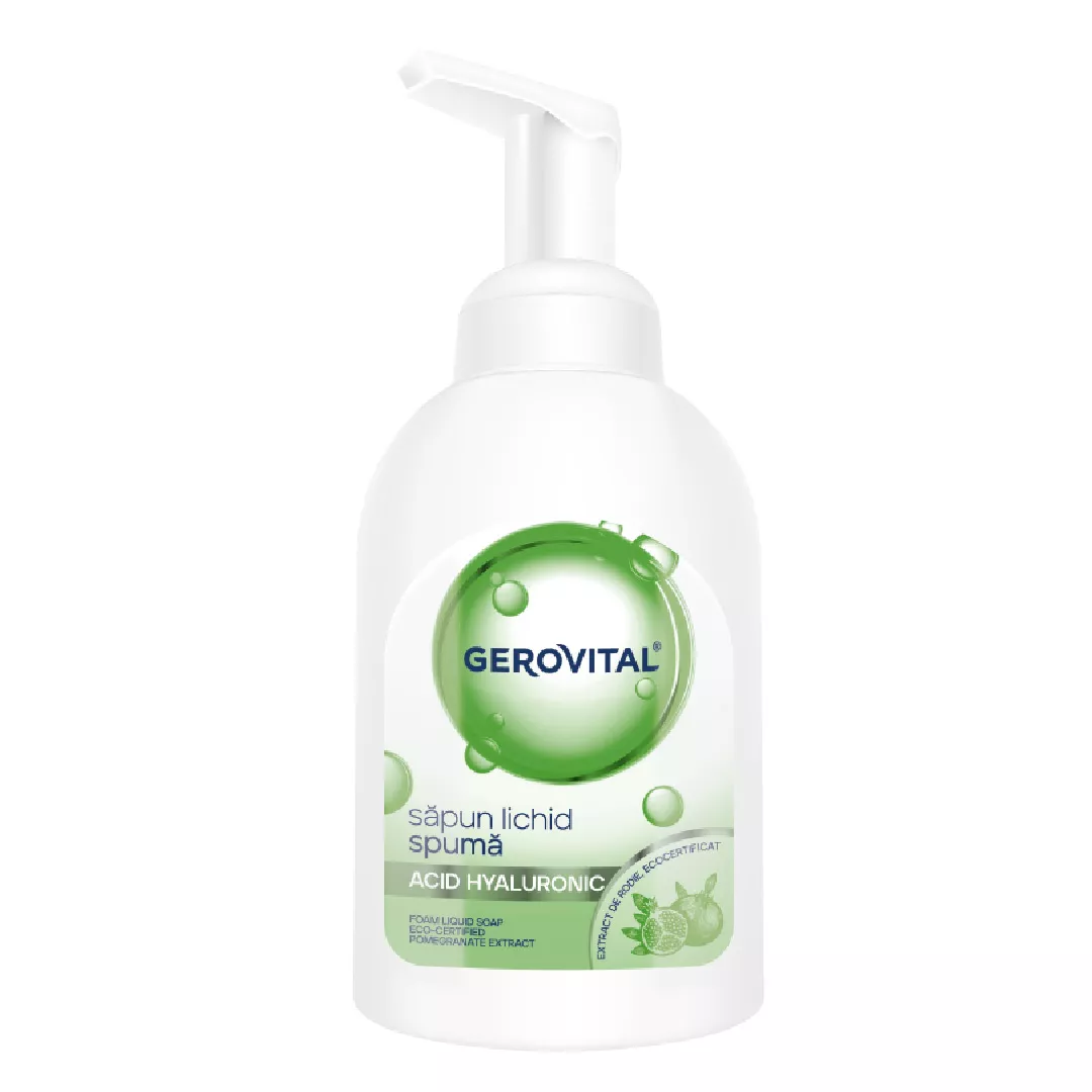 Sapun lichid spuma, acid hialuronic, 300 ml, Gerovital, [],farmaciabajan.ro