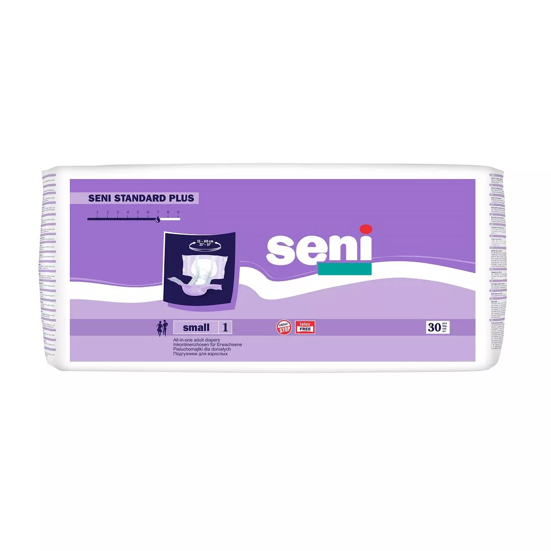 Scutece cu sistem inchis, Small, 30 bucati, Seni Standard Plus, [],farmaciabajan.ro