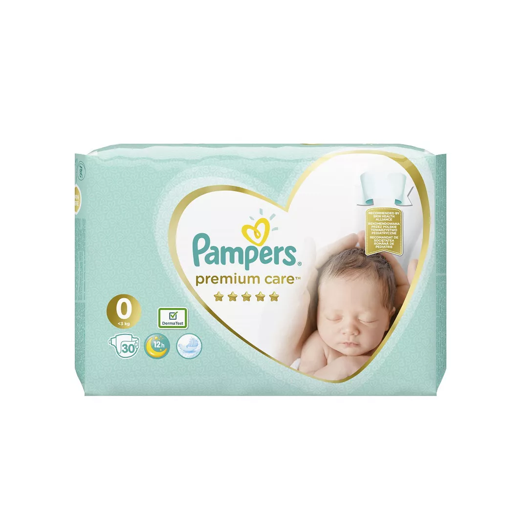 Scutece Pampers Premium Care New Born, <3 kg, Nr. 0, 30 bucati, [],https:farmaciabajan.ro