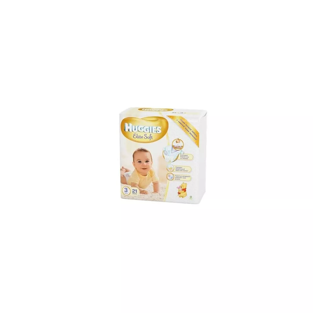 Scutece pentru copii Elite Soft 3, 5-9 kg, 21 bucati, Huggies, [],farmaciabajan.ro