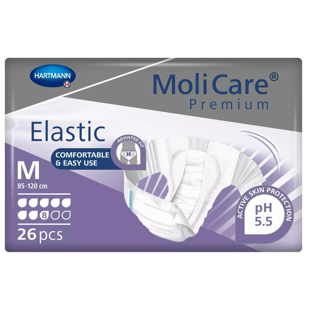 Scutece pentru incontinenta MoliCare Premium Elastic 8 picaturi, marime M, 26 bucati, Hartmann, [],farmaciabajan.ro