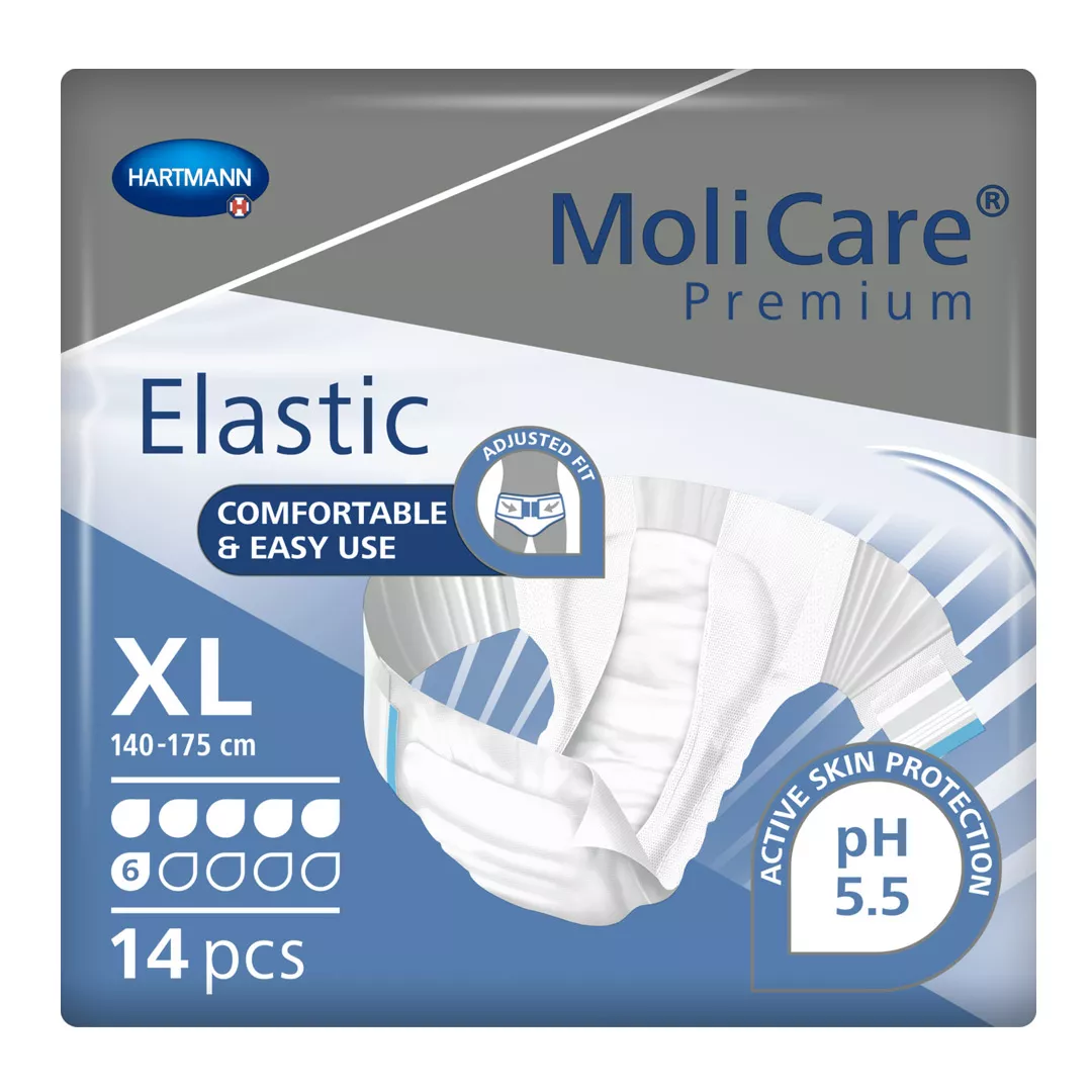 Scutece pentru incontinenta MoliCare Premium Elastic 6 picaturi, marime XL, 14 bucati, Hartmann, [],https:farmaciabajan.ro