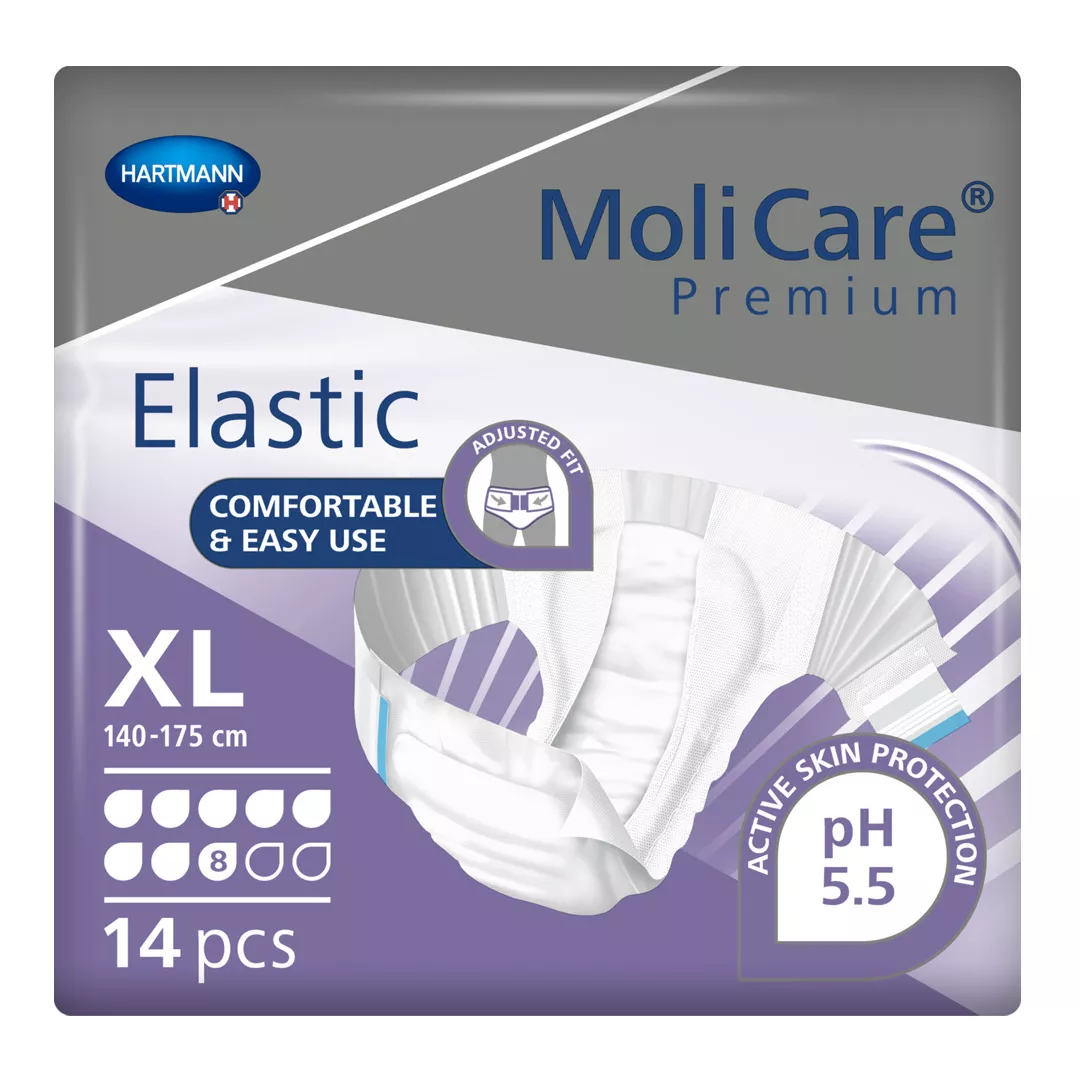 Scutece pentru incontinenta MoliCare Premium Elastic 8 picaturi, marime XL, 14 bucati, Hartmann, [],farmaciabajan.ro