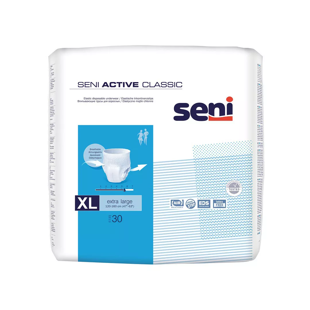 Chilot elastic absorbant, Extra Large, 30 bucati, Seni Active Classic, [],https:farmaciabajan.ro