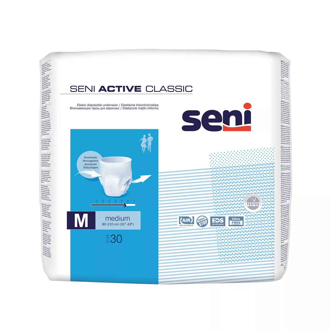 Chilot elastic absorbant, Medium, 30 bucati, Seni Active Classic, [],https:farmaciabajan.ro