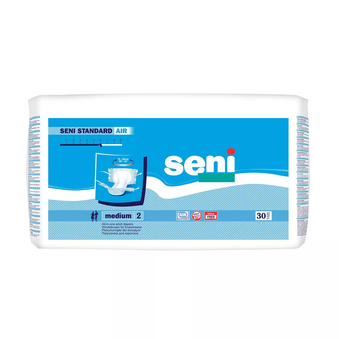 Scutece cu sistem inchis, Medium, 30 bucati, Seni Standard Air, [],farmaciabajan.ro