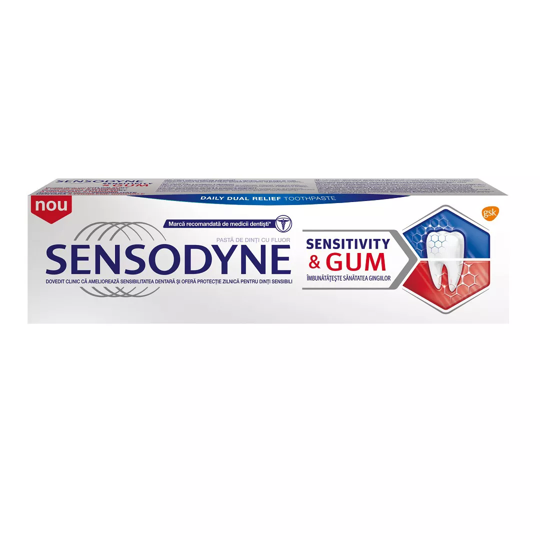 Pasta de dinti Sensitivity Gum Sensodyne, 75 ml, Gsk, [],farmaciabajan.ro