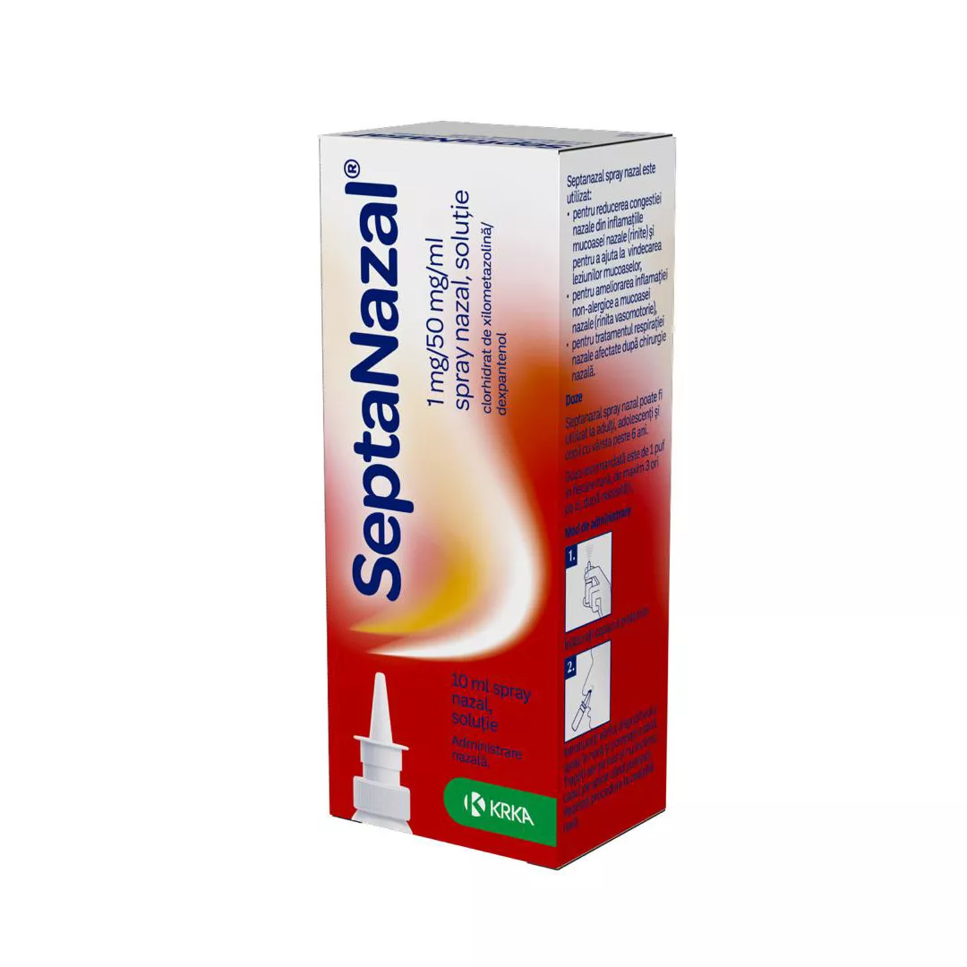 SeptaNazal Spray nazal 1mg/50mg, 10 ml, KRKA, [],https:farmaciabajan.ro