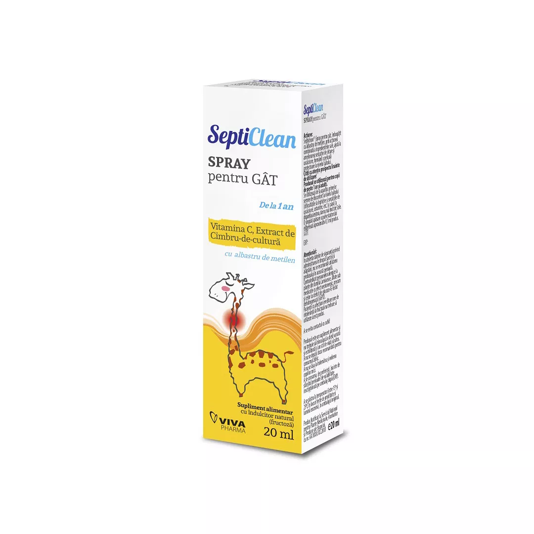 Septiclean spray pentru gat, 20 ml, Viva Pharma, [],farmaciabajan.ro