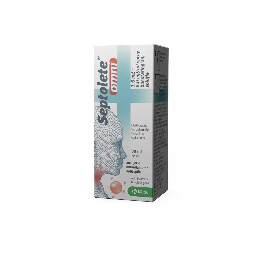 Septolete Omni 1,5 mg + 5 mg/ml, 30 ml solutie, Spray Bucofar, [],farmaciabajan.ro