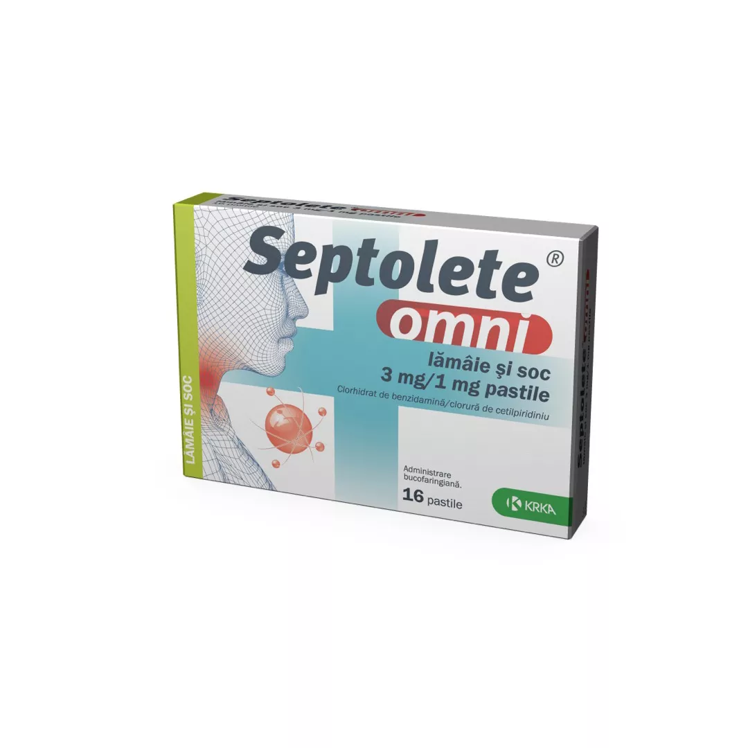Septolete omni lamaie si soc, 16 pastile, Krka, [],farmaciabajan.ro