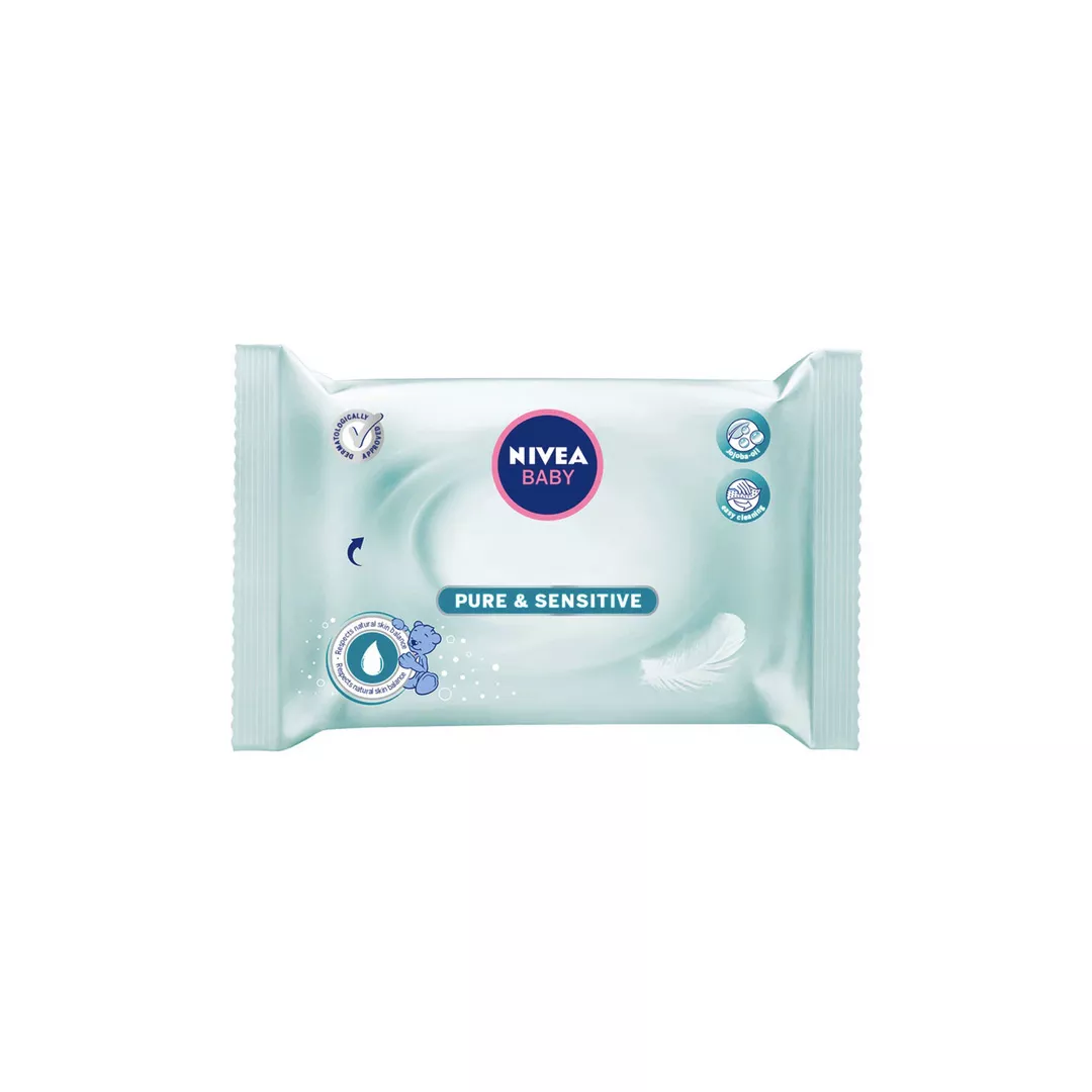 Servetele Baby Pure & Sensitive, 63 bucati, Nivea, [],farmaciabajan.ro