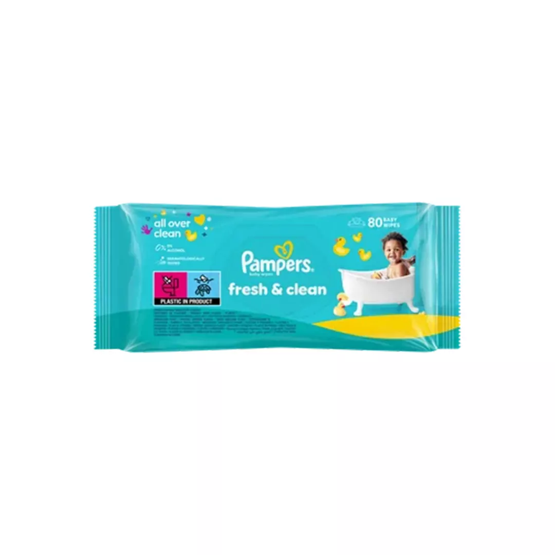 Servetele umede Fresh Clean, 80 bucati, Pampers, [],farmaciabajan.ro