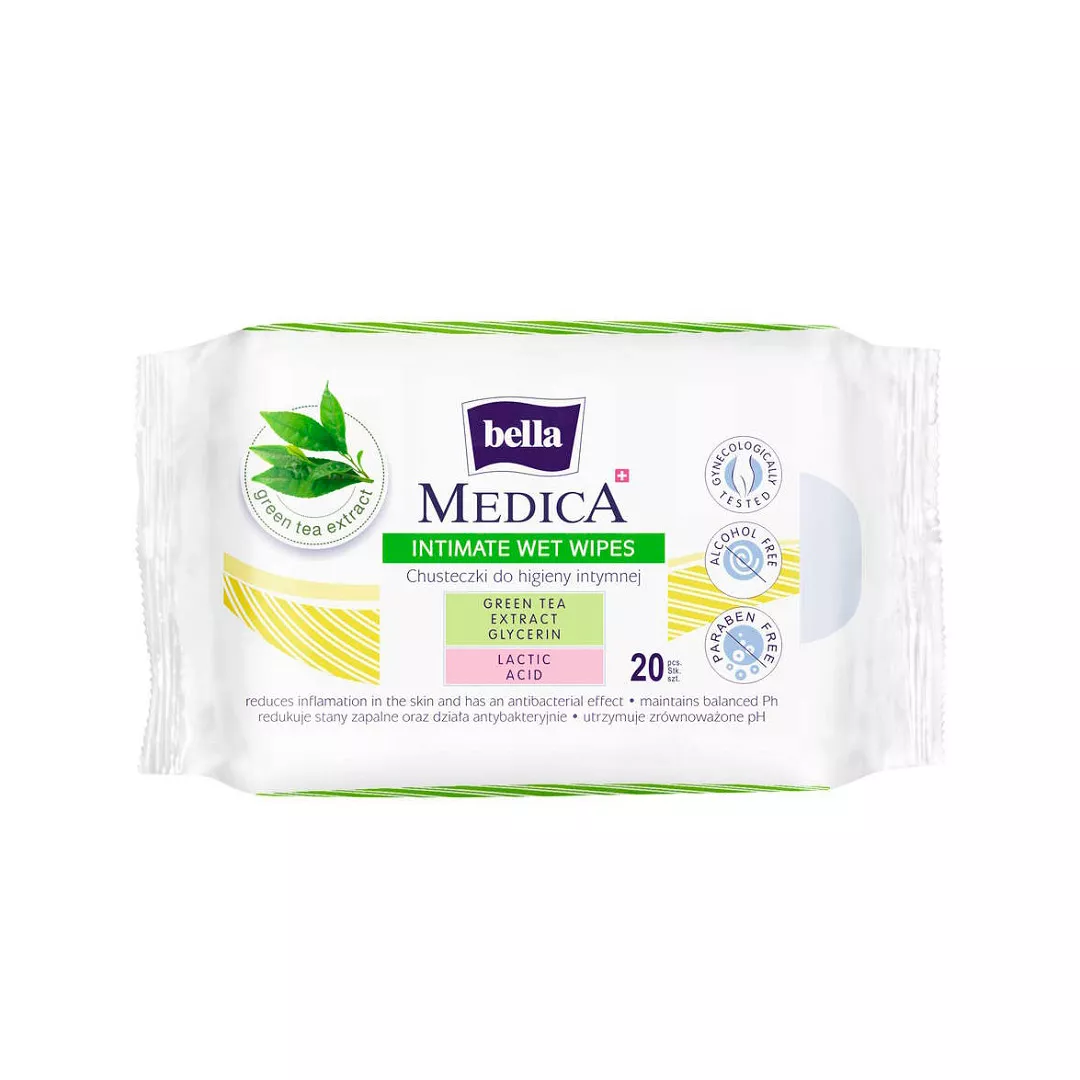 Servetele umede pentru igiena intima Medica, 20 bucati, Bella, [],farmaciabajan.ro