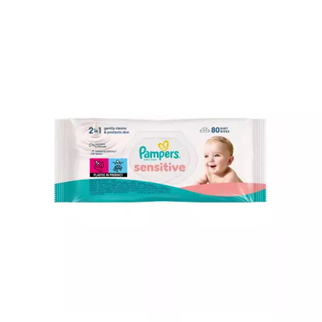 Servetele umede Sensitive, 80 bucati, Pampers, [],farmaciabajan.ro