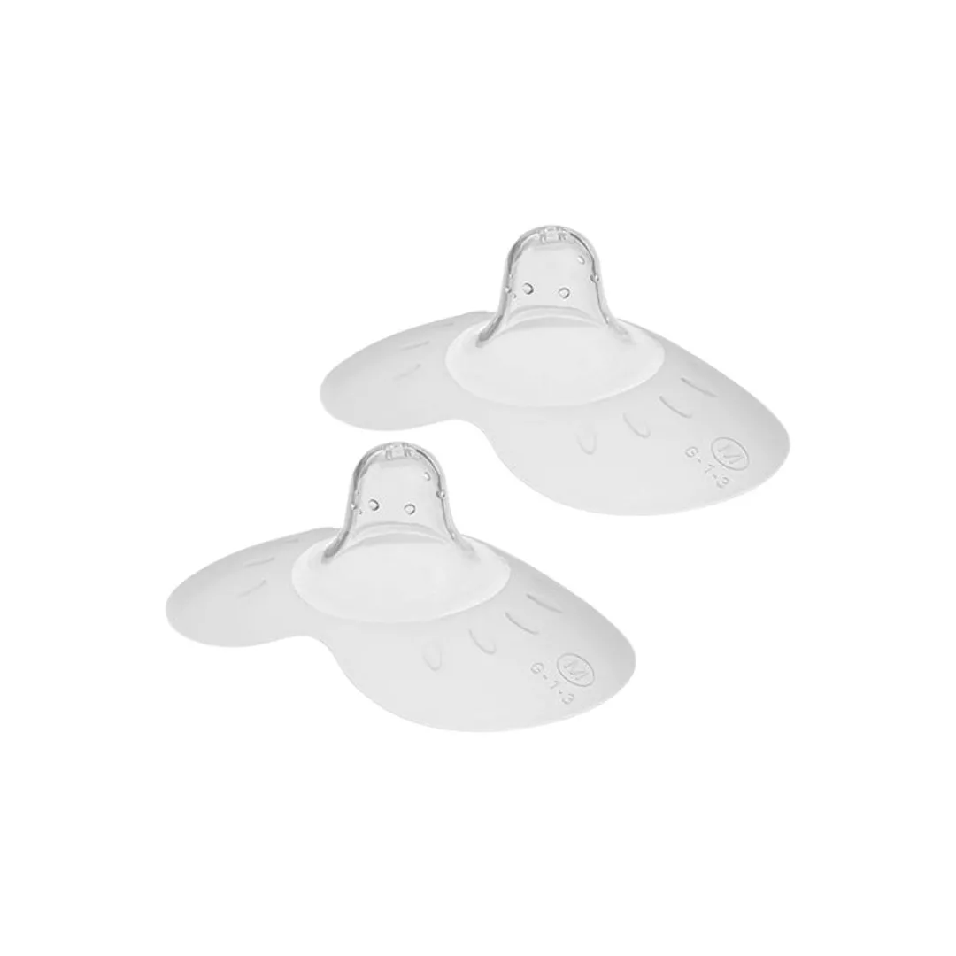 Set 2 protectii din silicon, pentru mameloane, marimea M, transparent, Akuku, [],farmaciabajan.ro