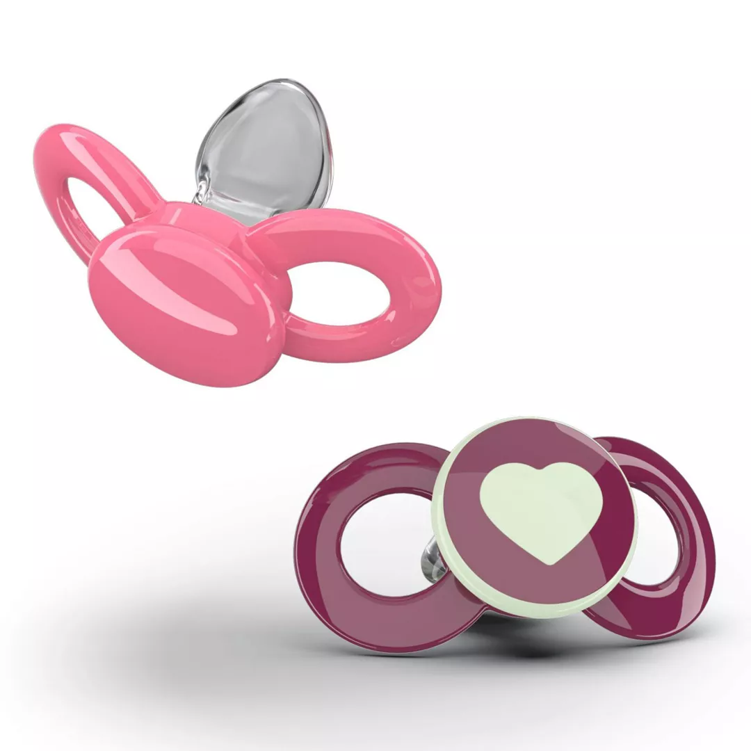 Set 2 suzete din silicon fara inel Day and Night, +14 luni, Roz, Dentistar, [],farmaciabajan.ro