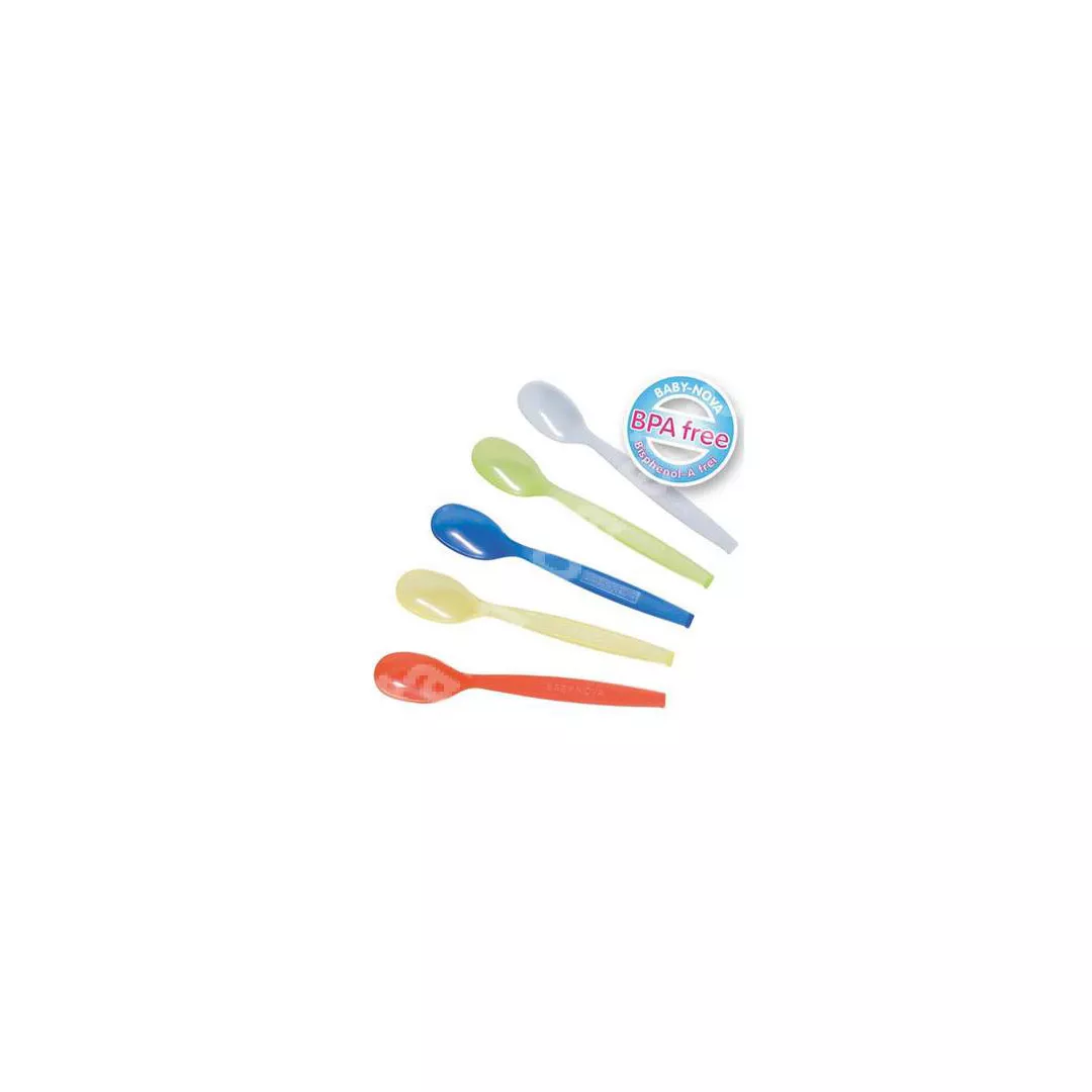 Set de 5 lingurite din plastic, +6 luni, Baby Nova, [],farmaciabajan.ro