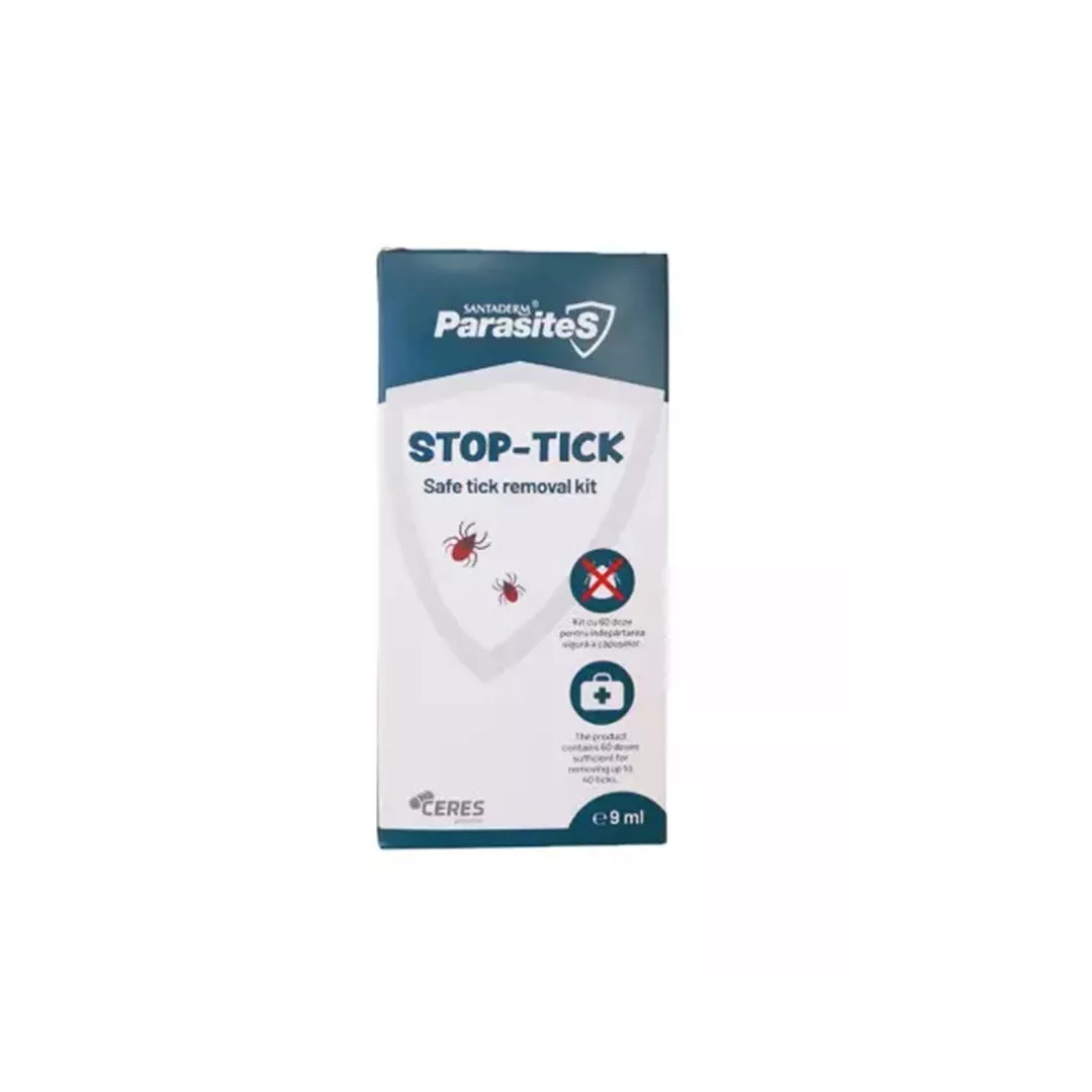 Set pentru extragerea capuselor Stop Tick, Santaderm Parasites, 9 ml, Ceres Pharma, [],farmaciabajan.ro