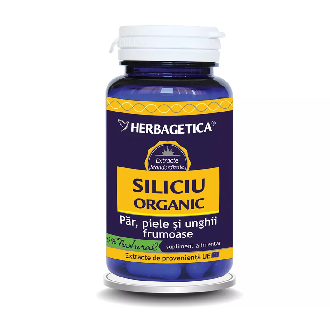 Siliciu Organic, 60 capsule, Herbagetica, [],farmaciabajan.ro