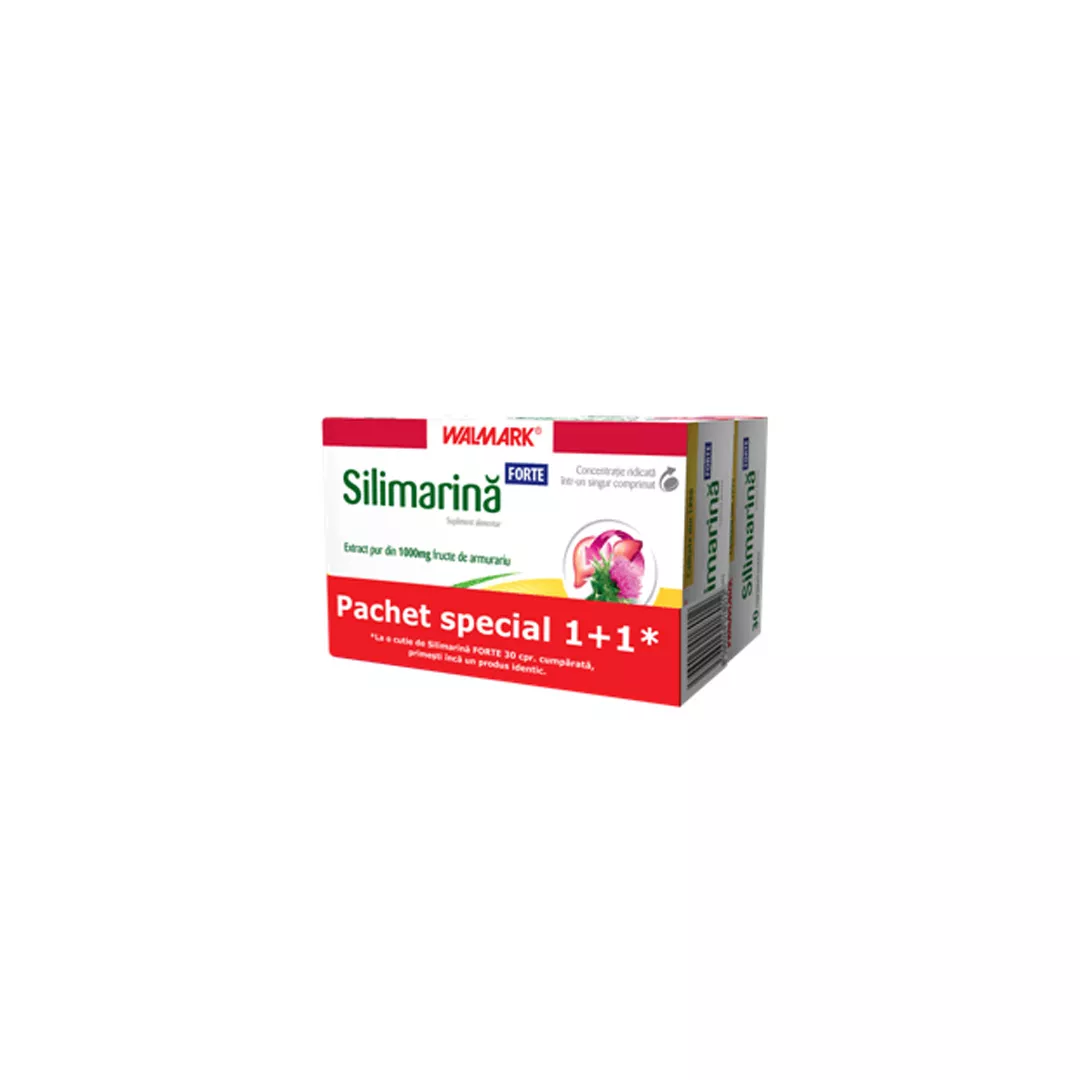 Silimarina Forte, 1000mg, 30 comprimate, 1 + 1 CADOU, Walmark, [],farmaciabajan.ro