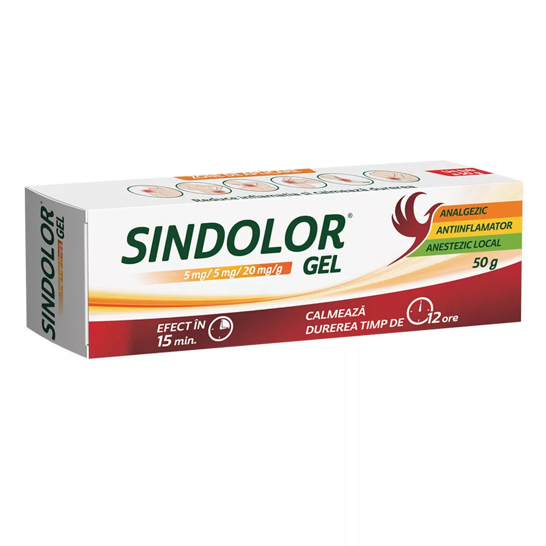 Sindolor gel, 5 mg/5 mg/20 mg/g, 50 g, Fiterman, [],farmaciabajan.ro