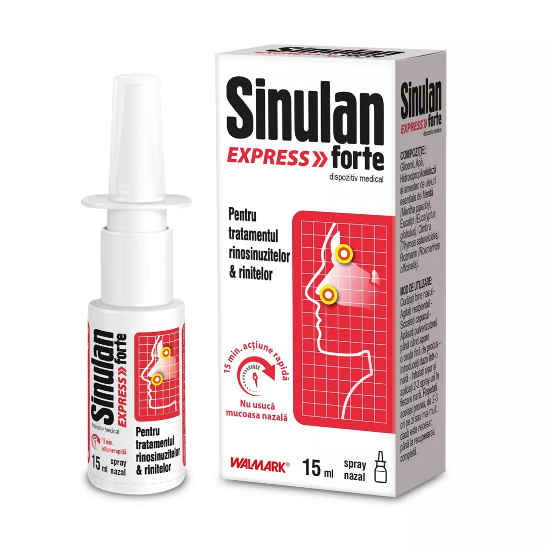 Sinulan Express forte spray nazal, 15 ml, Walmark, [],farmaciabajan.ro