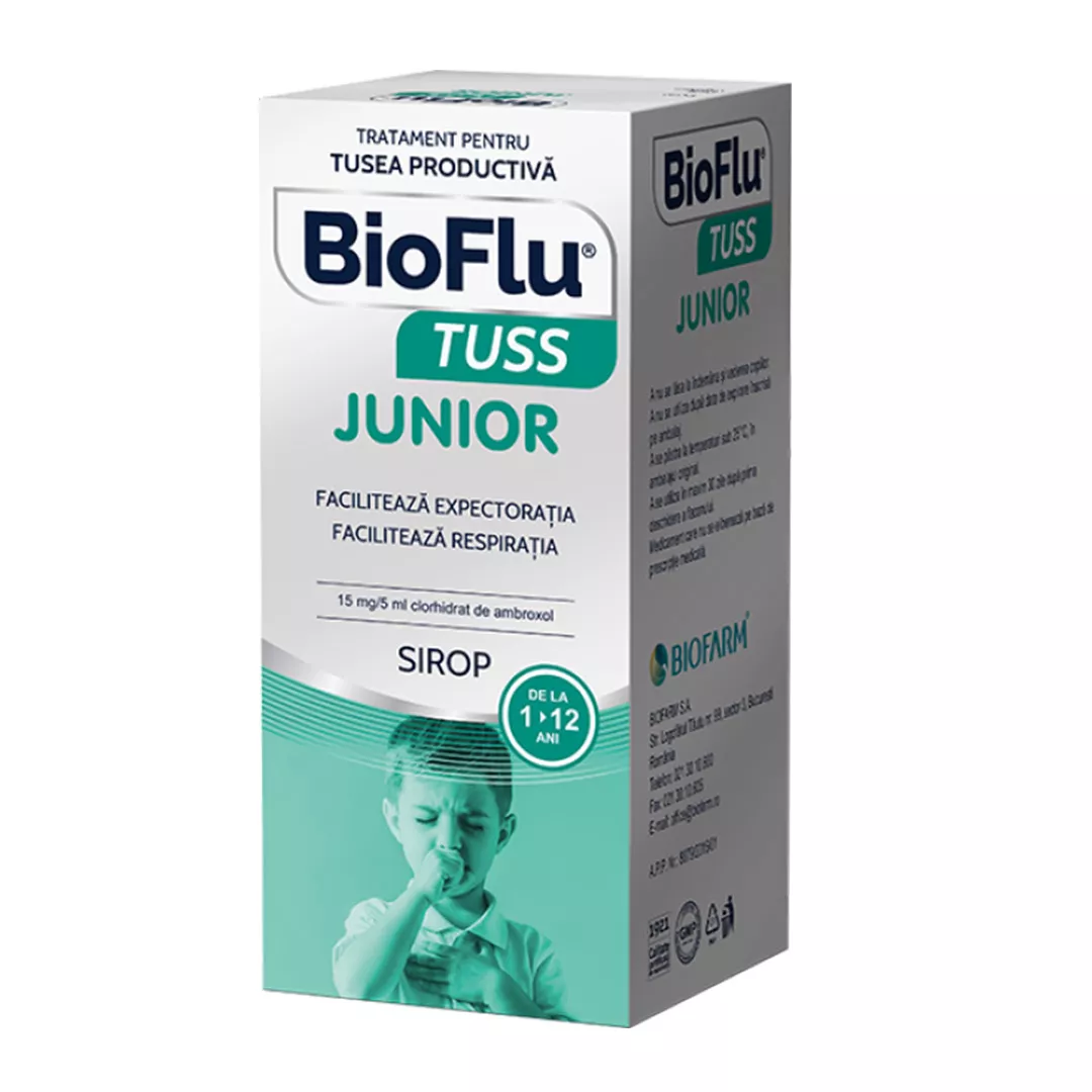 Sirop BioFlu&reg; Tuss Junior, 100 ml, Biofarm, [],farmaciabajan.ro