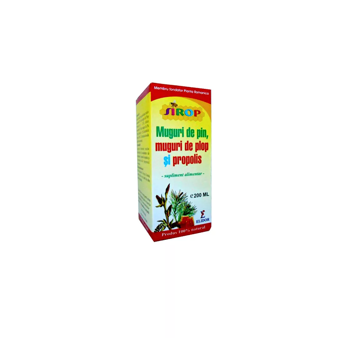 Sirop muguri pin plop si propolis, 200 ml, Elidor, [],farmaciabajan.ro