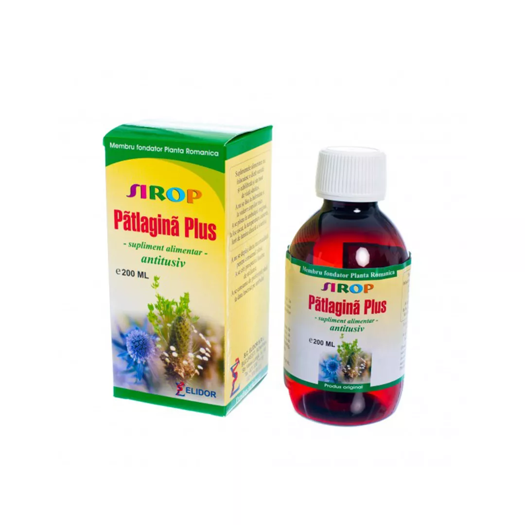 Sirop Patlagina Plus, 200 ml, Elidor, [],farmaciabajan.ro