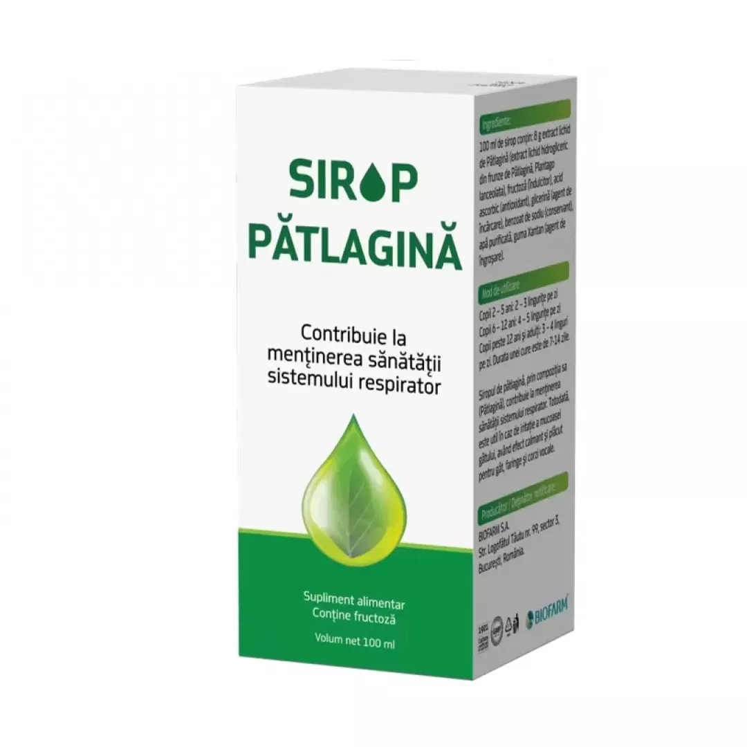 Sirop Patlagina,100 ml, Biofarm, [],farmaciabajan.ro