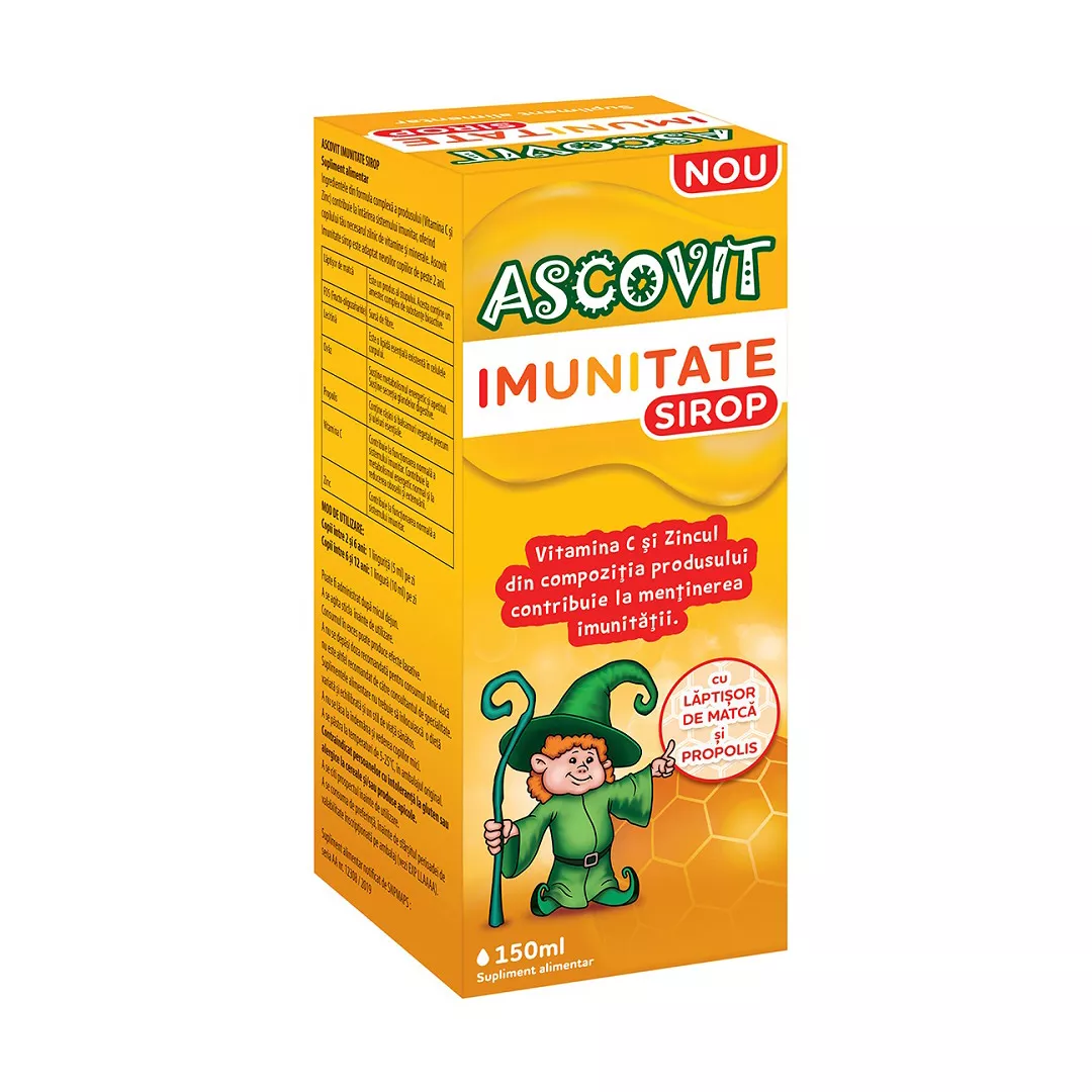 Sirop pentru imunitate Ascovit, 150 ml, Omega Pharma, [],farmaciabajan.ro