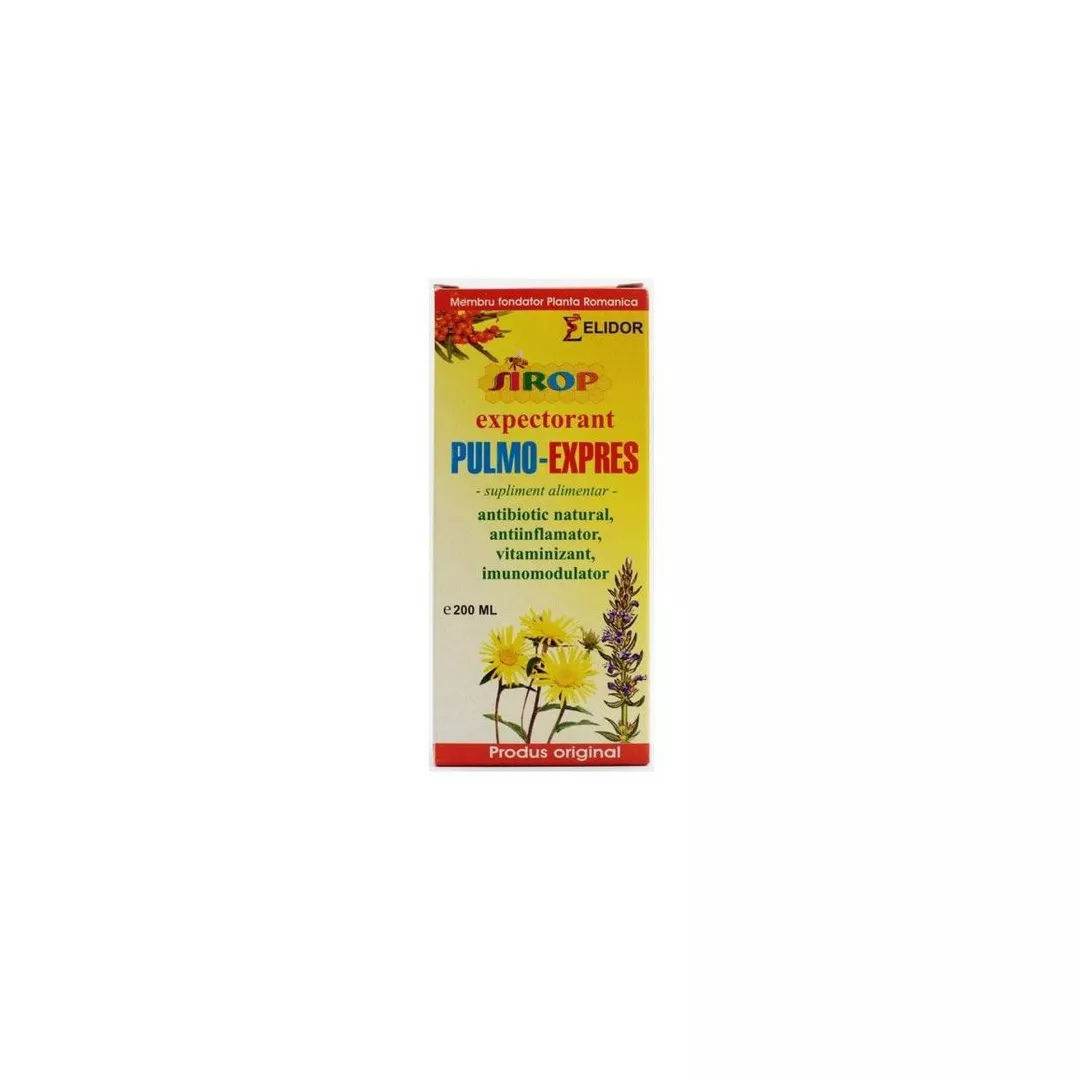 Sirop expectorant pulmo-expres, 200 ml, Elidor, [],farmaciabajan.ro