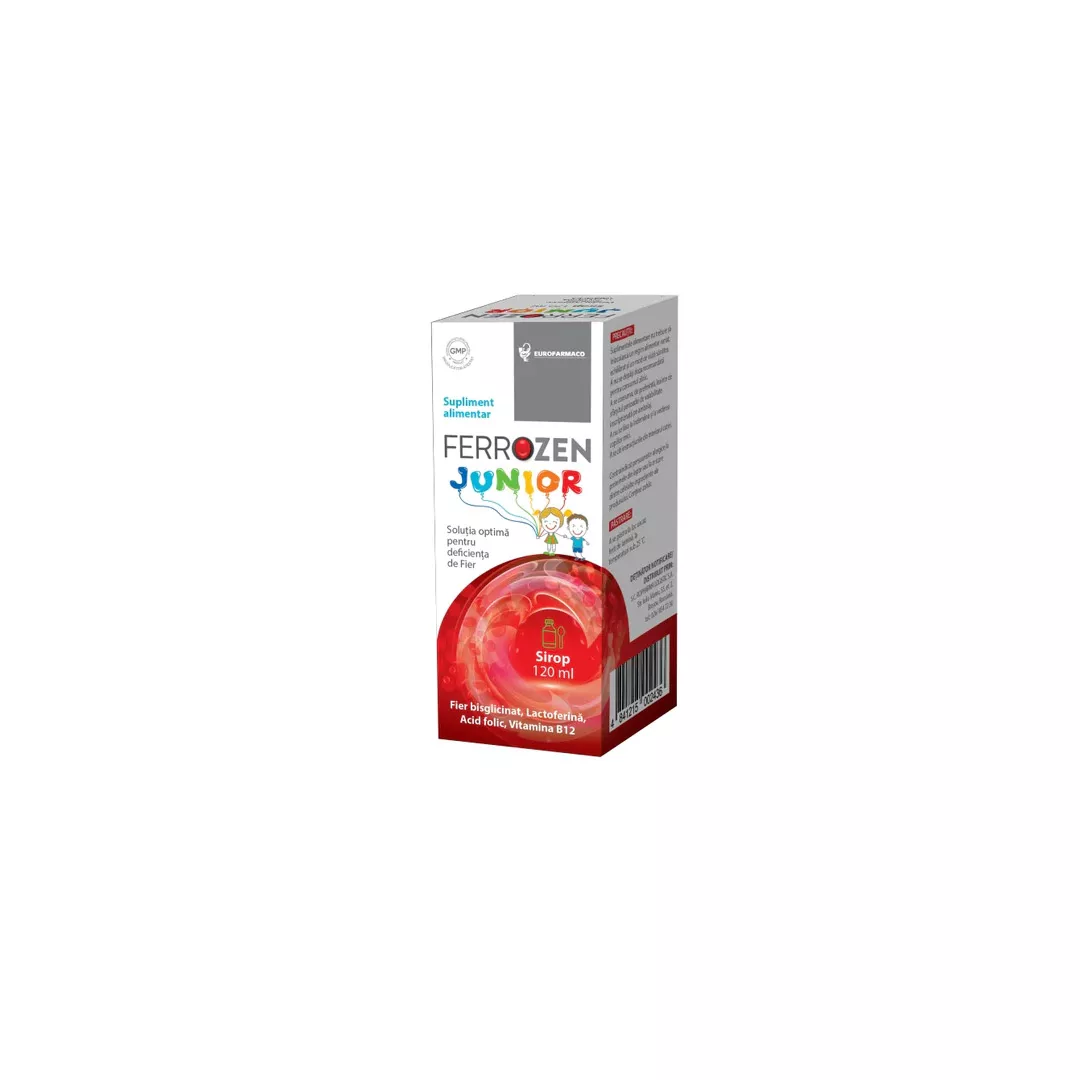 Sirop supliment alimentar Ferrozen Junior, 120 ml, Europharmaco, [],farmaciabajan.ro