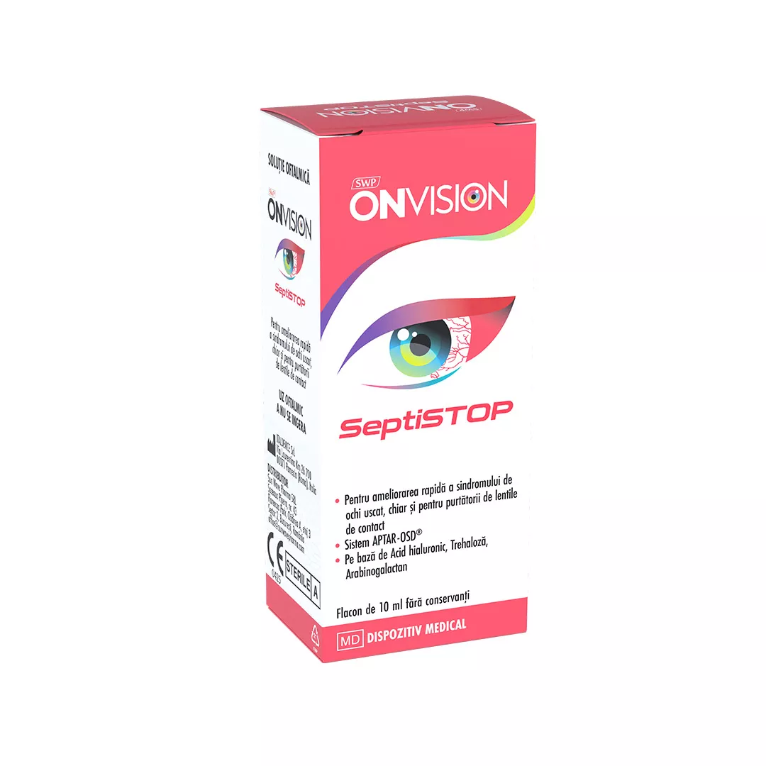 Solutie oftalmica lubrifianta Onvision Septistop, 10 ml, Sun Wave Pharma, [],farmaciabajan.ro