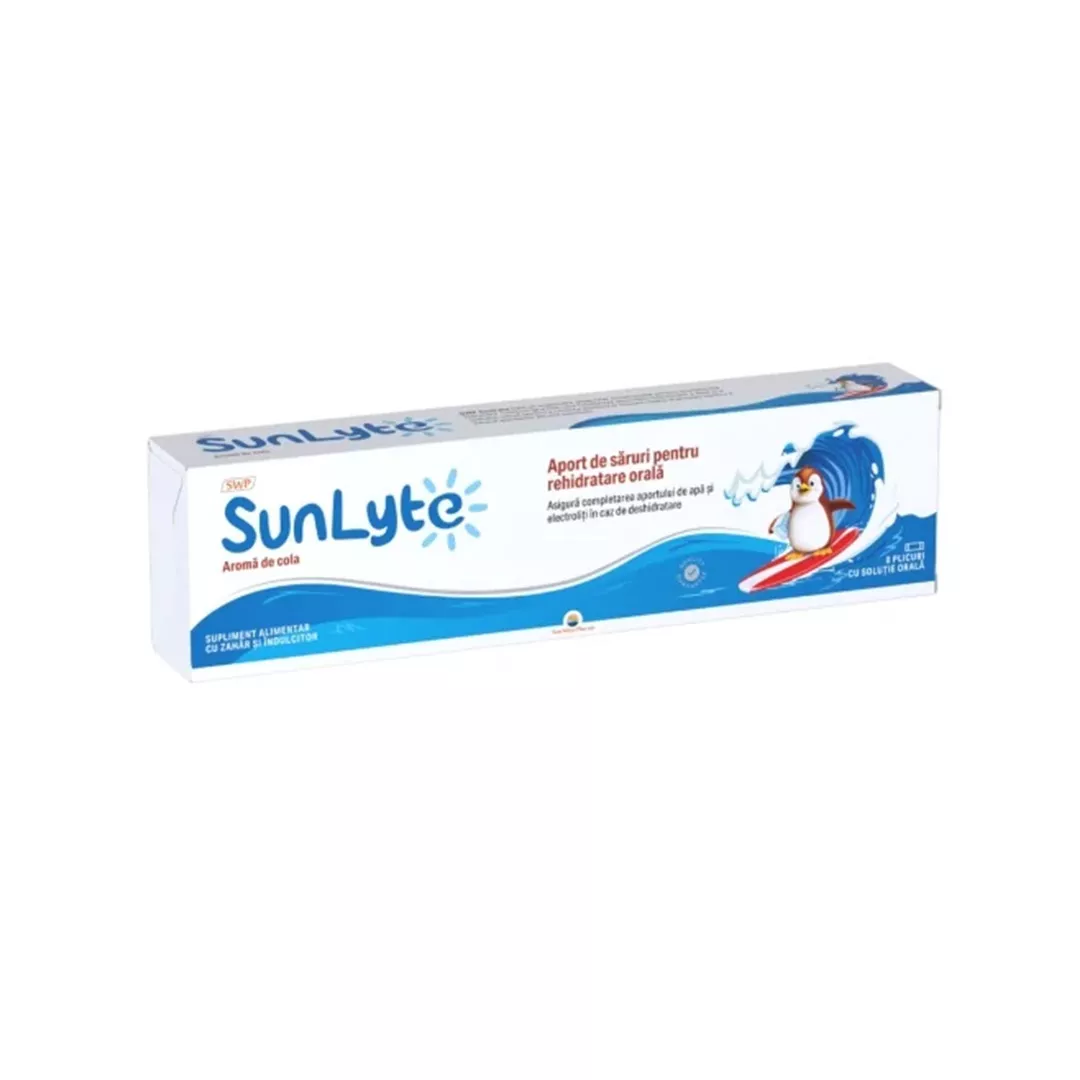 Solutie orala cu aroma de cola SunLyte, 8 plicuri, Sun Wave Pharma, [],farmaciabajan.ro