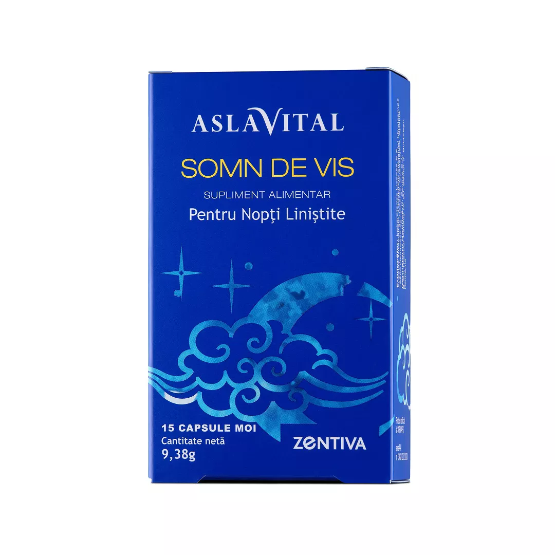 Somn de vis, pentru nopti linistite Aslavital, 15 capsule moi, Zentiva, [],farmaciabajan.ro
