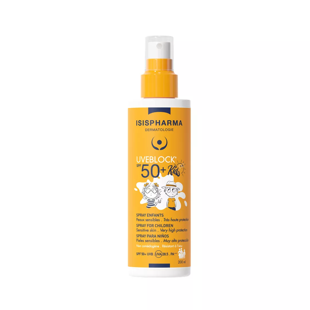 Spray cu protectie solara pentru copii UVEBLOCK SPF 50+ KIDS, 200 ml, Isis Pharma, [],farmaciabajan.ro