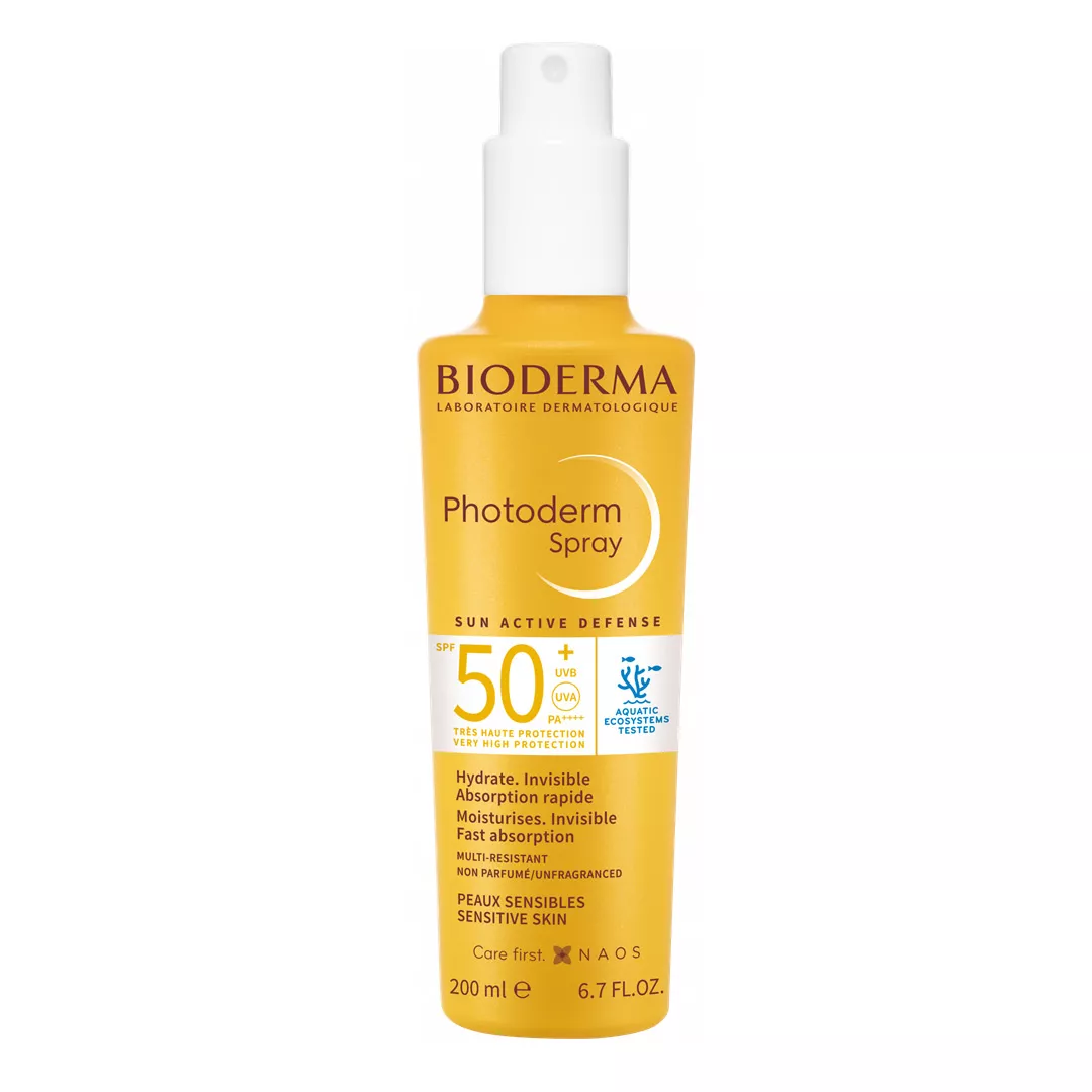 Spray protectie solara pentru piele sensibila Photoderm, SPF 50+, 200 ml, Bioderma, [],farmaciabajan.ro