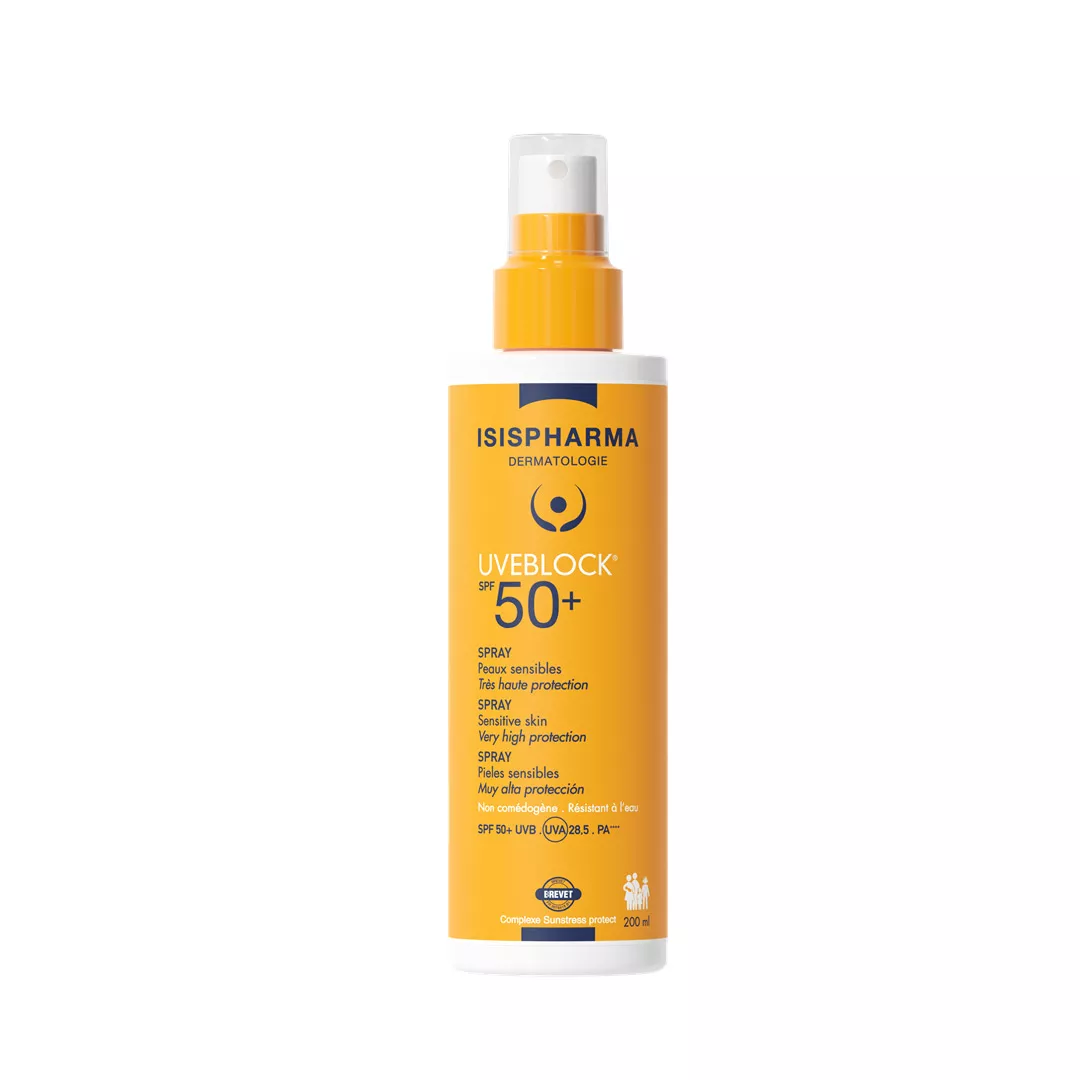 Spray cu protectie solara UVEBLOCK SPF 50+, 200 ml, Isis Pharma, [],farmaciabajan.ro